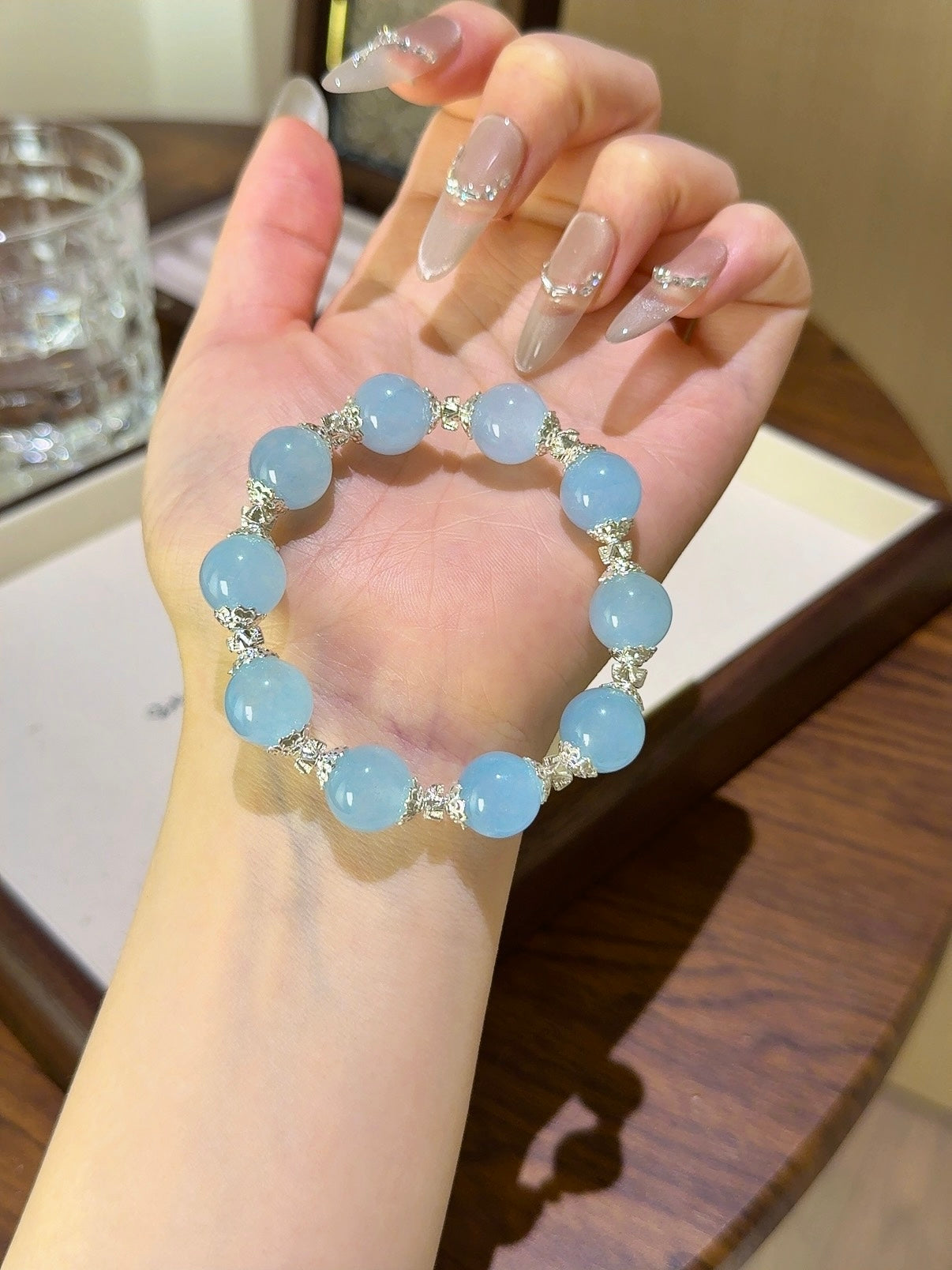 ▫️▪️ Blue chalcedony bracelet